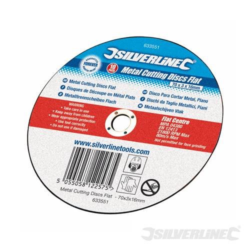 Silverline 115mm x 3mm x 22mm Angle Grinder Cutting Disc Pack x10